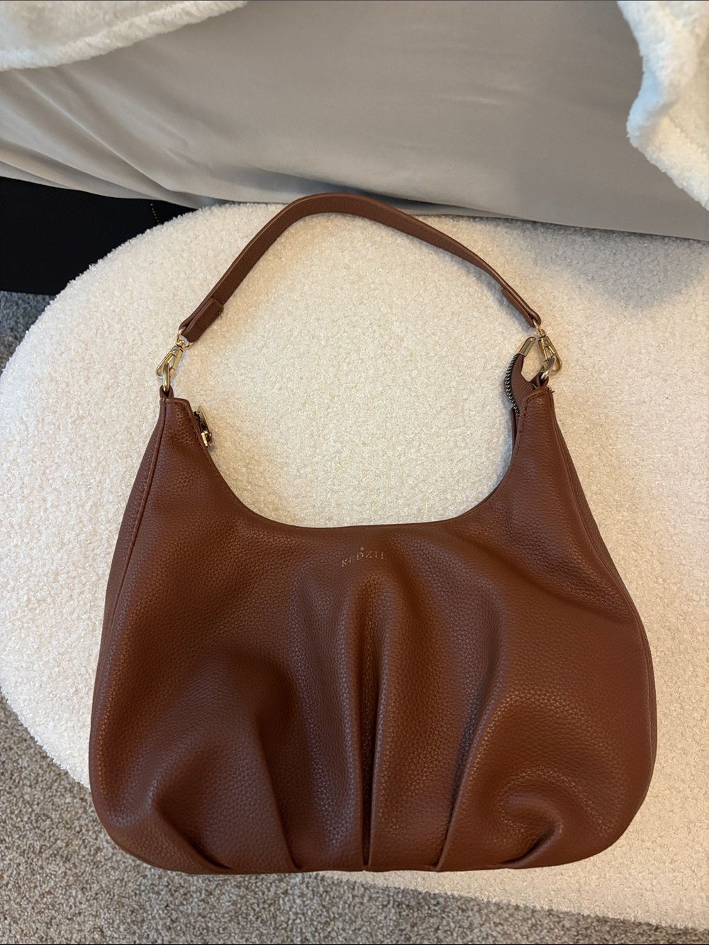 Brown Leather Hobo Shoulder Bag